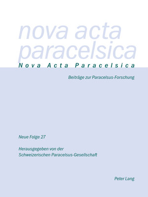 cover image of Nova Acta Paracelsica 27/2016